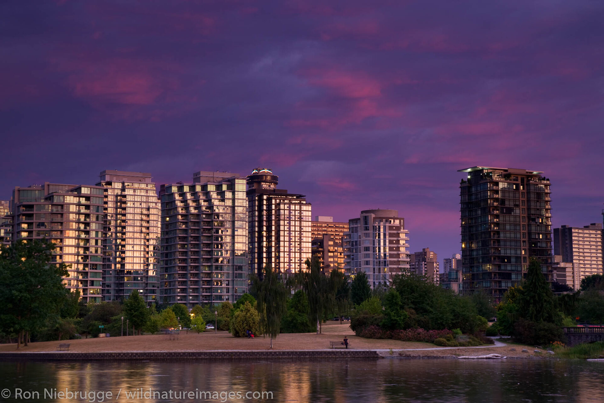 Vancouver skyline with mountains and harbour