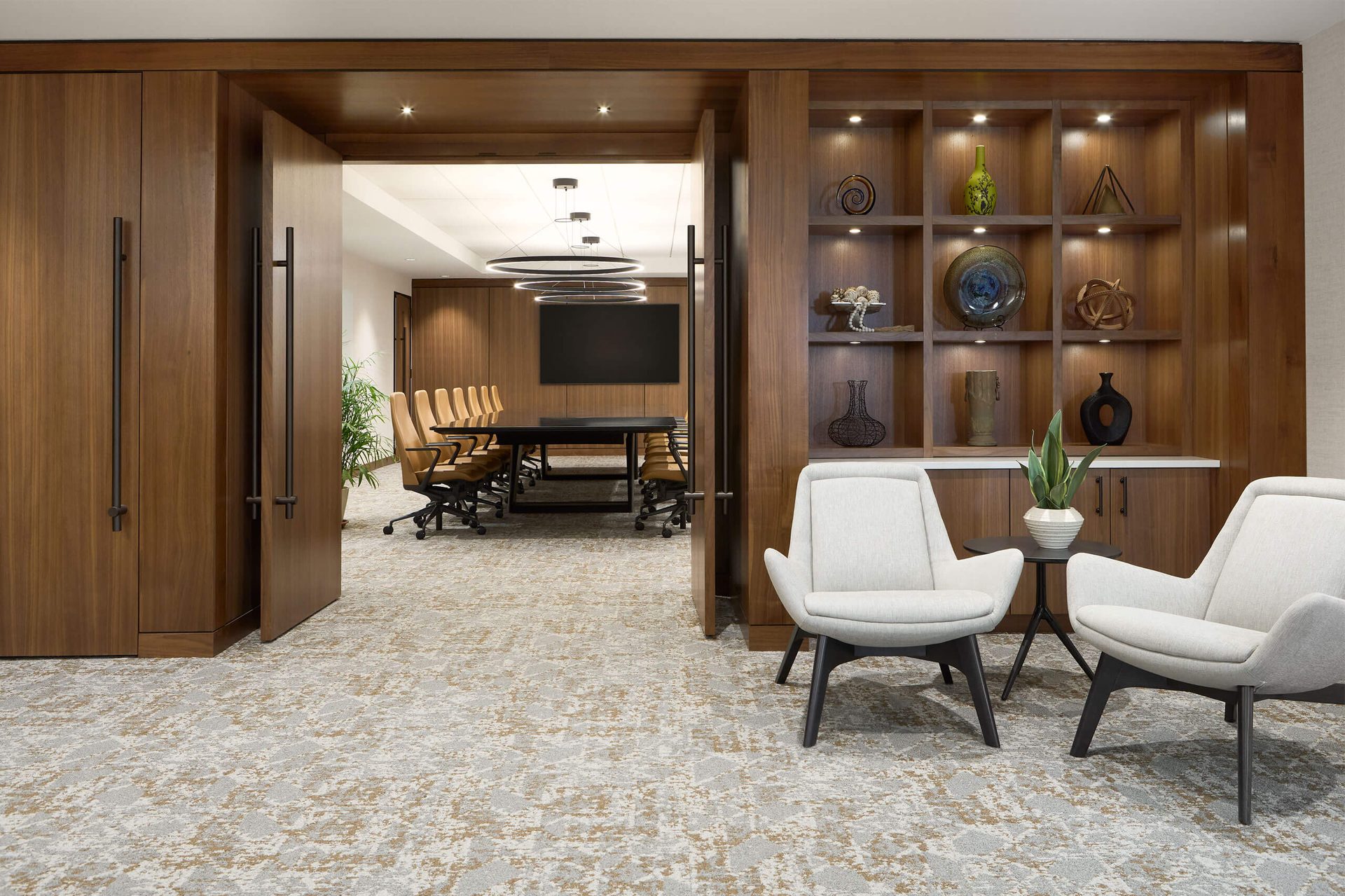 Modern corporate office boardroom