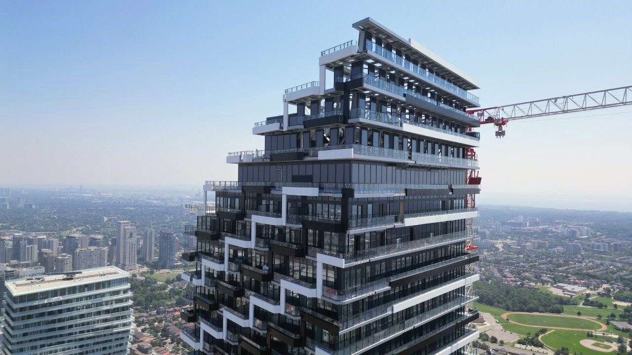 Modern condominium tower development in Canada